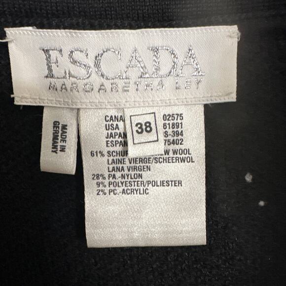 Escada Women Cardigan EUR 38‎ Black Ribbon Knit Wool Button Size 8 - Picture 3 of 9